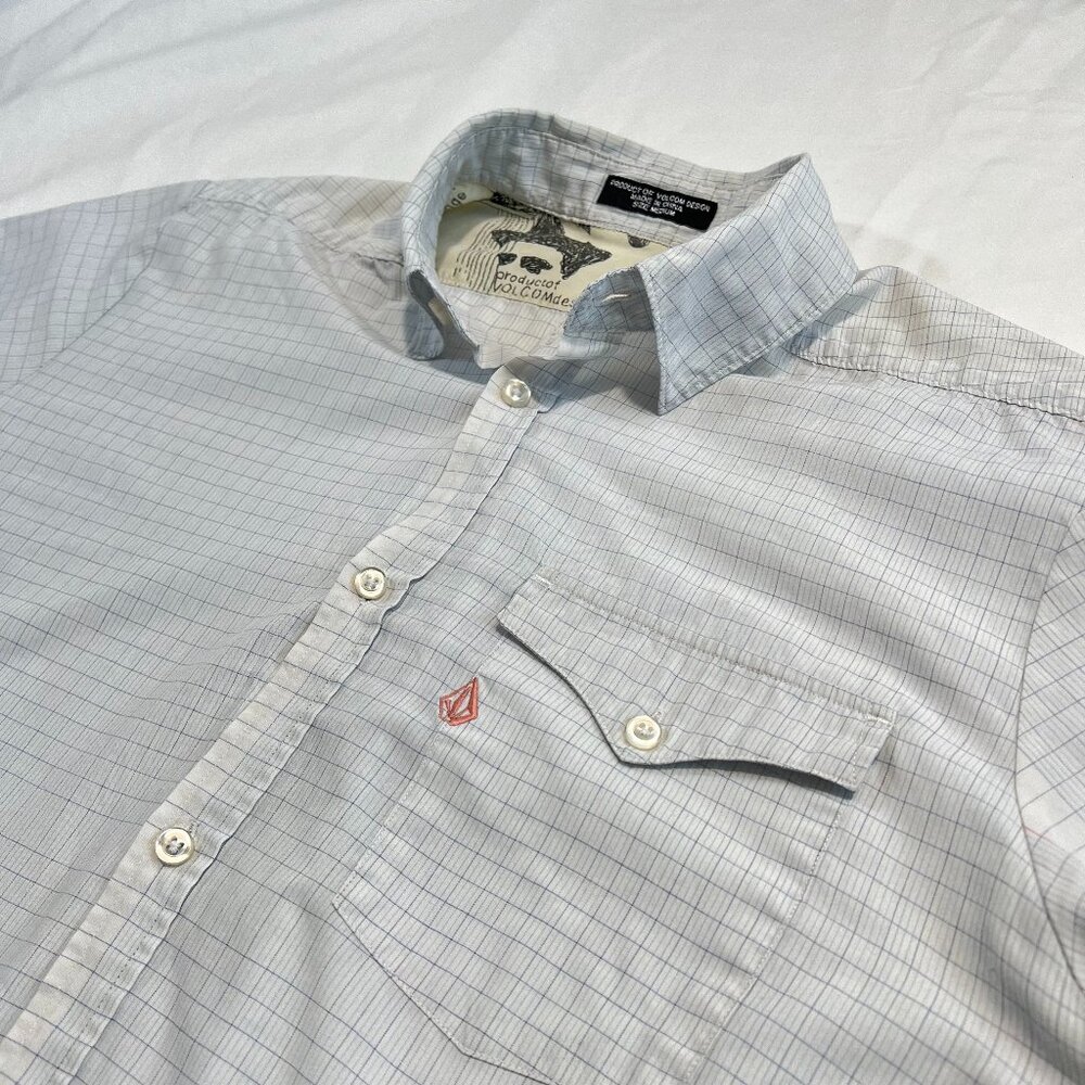 Volcom - Grid Pattern Short Sleeve Casual Button Up Shirt